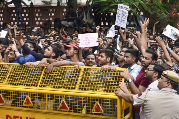CA Student’s protest for exam postponement CA Students