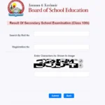 JKBOSE class 10 Result