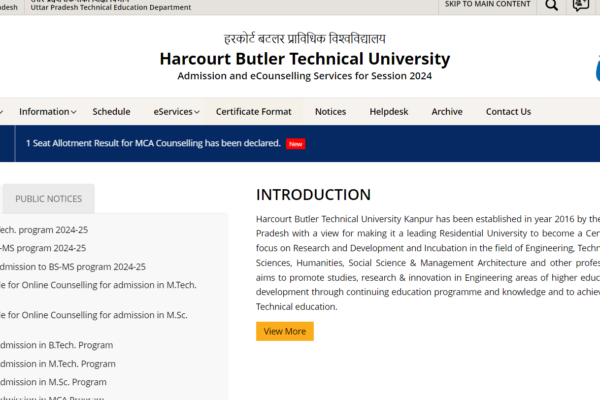 HBTU Counselling 2024: Check Process, Seat Allotment HBTU Counselling