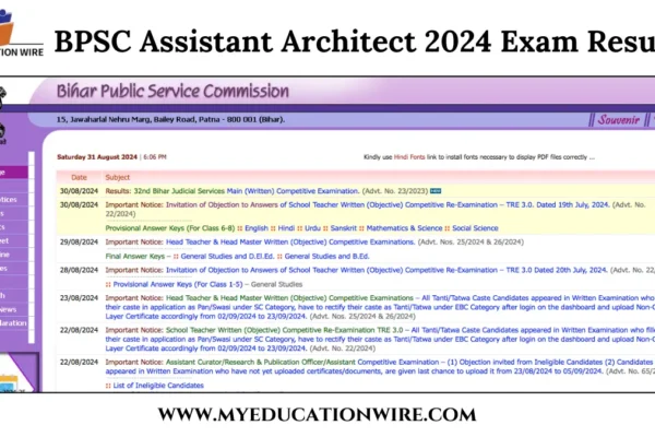 BPSC Assistant Architect 2024 Exam Results: Release Date, How to Check, Answer Key and Next Steps….. BPSC Assistant Architect 2024