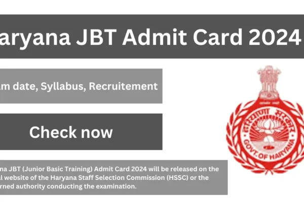 Haryana JBT Admit Card 2024 : Exam date, Syllabus, Recruitement Haryana JBT Admit Card 2024