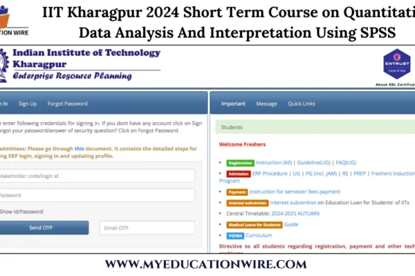 IIT Kharagpur 2024 Short Term Course on Quantitative Data Analysis And Interpretation Using SPSS IIT Kharagpur 2024 Short Term Course