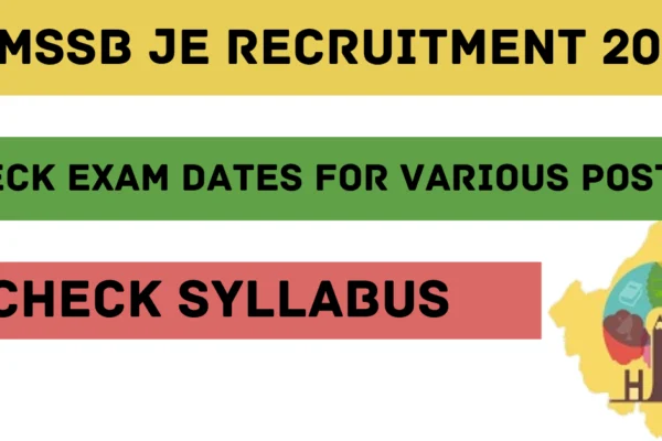 RSMSSB JE 2025: Check Various Exam Dates, Syllabus, Exam Pattern RSMSSB JE