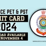 CG Police PET & PST Admit Card 2024