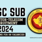 RPSC Sub Inspector-Telecom Recruitment 2024