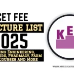 KCET fee Structure list 2025