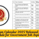 SSC Exam Calendar 2025