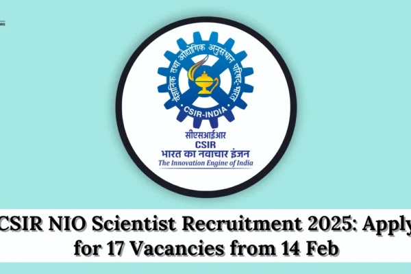 CSIR NIO Scientist Recruitment 2025