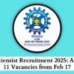 CSIR Scientist Recruitment 2025