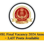 SSC CHSL Final Vacancy 2024