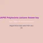 UKPSC Polytechnic Lecturer Answer key