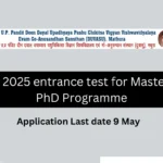 PGEE 2025 entrance test for Master and PhD Programme