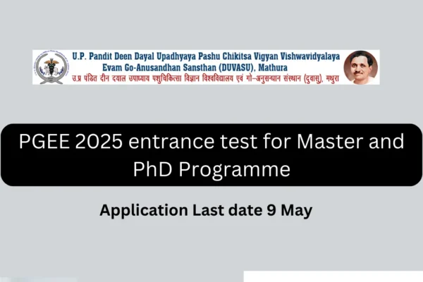 PGEE 2025 entrance test for Master and PhD Programme