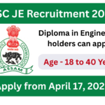 APSC JE Recruitment 2025 Starts on April 17, 2025