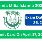 Jamia Milia Islamia 2025 Admit card