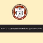 NIMCET 2025 Web Enabled online application form