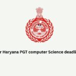 Apply for Haryana PGT computer Science deadline is 2 June