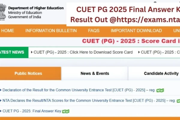 CUET PG 2025 Final Answer Key & Result Out @https://exams.nta.ac.in/ CUET PG 2025 Final Answer Key & Result Out @httpsexams.nta.ac.in