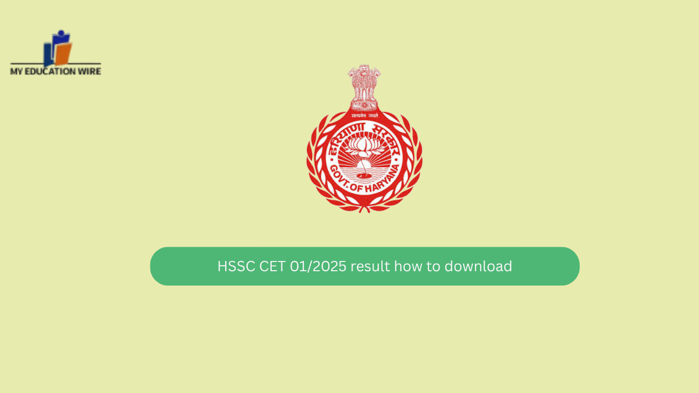 HSSC CET 01/2025 result how to download