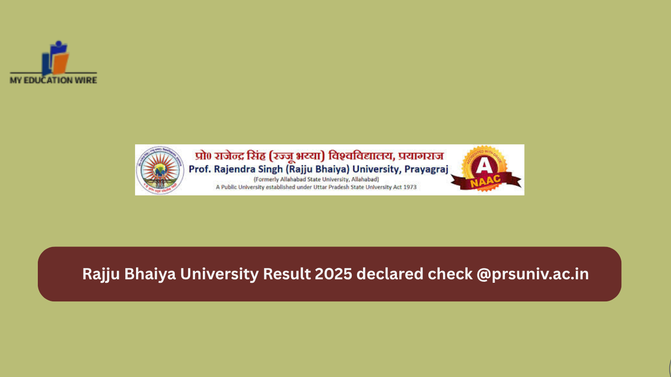 Rajju Bhaiya University Result 2025 declared check @prsuniv.ac.in