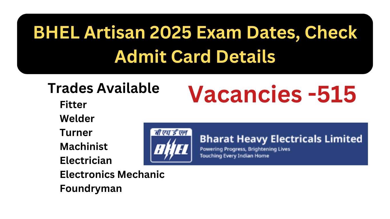 BHEL Artisan 2025 Exam Dates, Check Admit Card Details