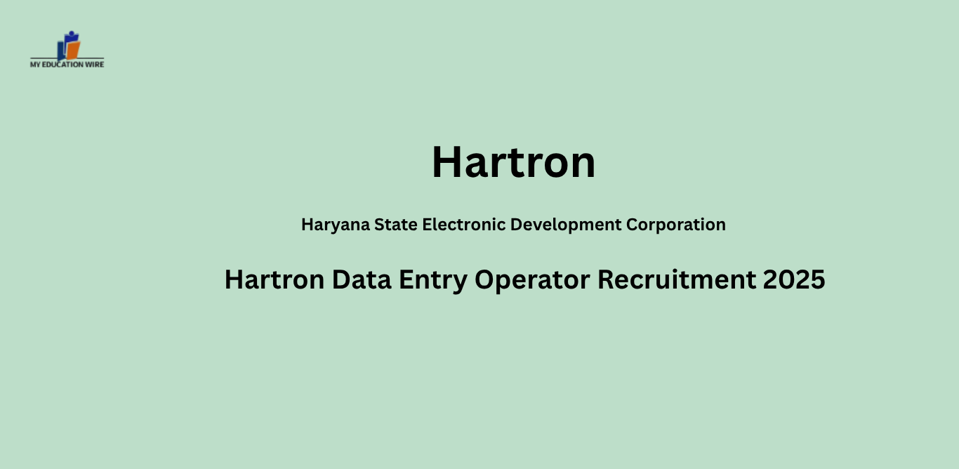 Hartron Data Entry Operator Recruitment 2025