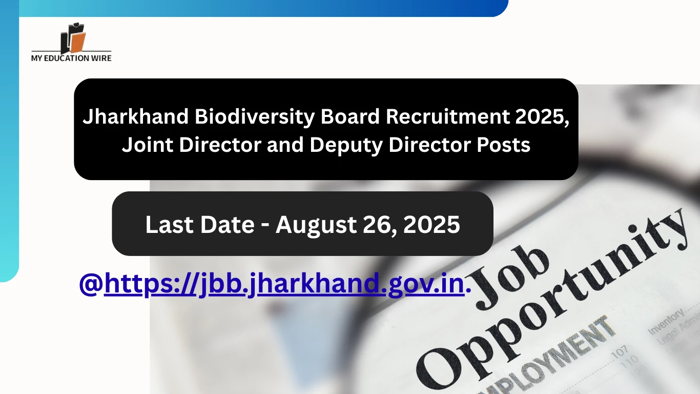 Jharkhand Biodiversity Board Recruitment 2025, Joint Director and Deputy Director Posts