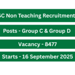WBSSC Non Teaching Recruitment 2025
