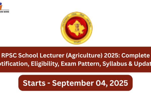 RPSC School Lecturer (Agriculture) 2025: Complete Notification, Eligibility, Exam Pattern, Syllabus & Updates RPSC School Lecturer (Agriculture) 2025 Complete Notification, Eligibility, Exam Pattern, Syllabus & Updates