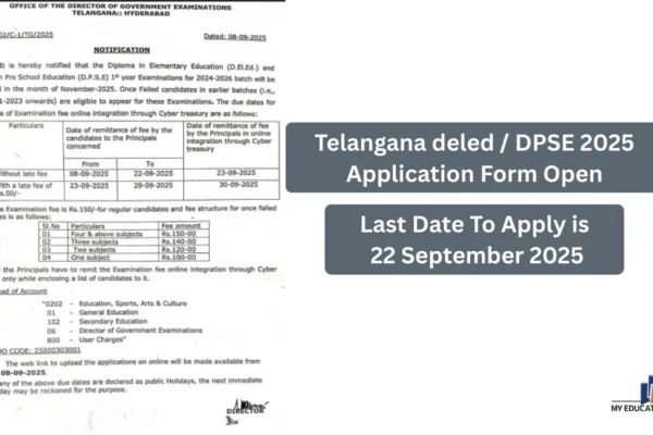 Telangana deled / DPSE 2025 Application Form Open, Its Different from TG DEECET? https://myeducationwire.b-cdn.net/wp-content/uploads/2025/09/Telangana-deled-DPSE-2025-Application-Form-Open.webp