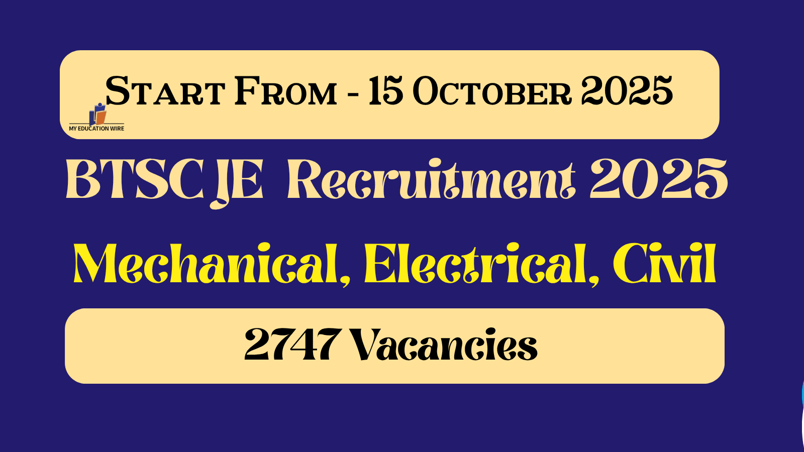 BTSC JE Recruitment 2025