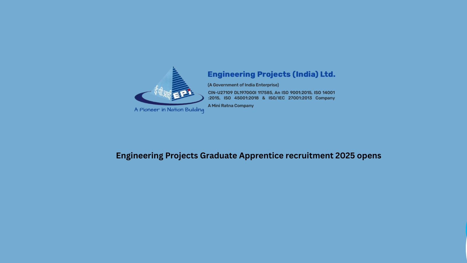 Engineering Projects Graduate Apprentice recruitment 2025 opens