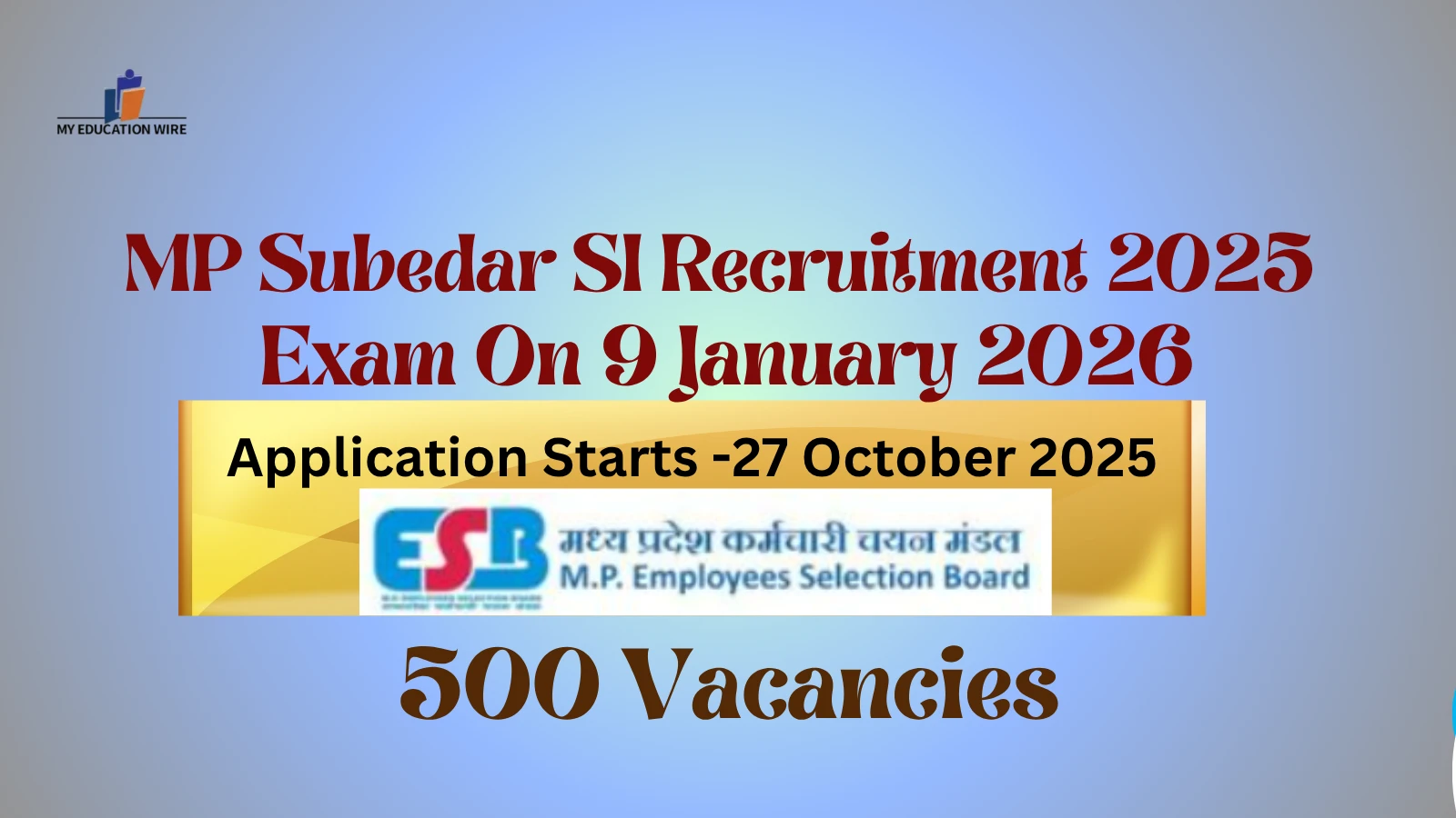 MP Subedar SI Recruitment 2025