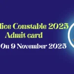 TN Police Constable 2025 Admit card