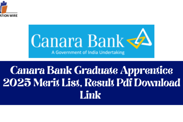 Canara Bank Graduate Apprentice 2025 Merit List, Result Pdf Download Link