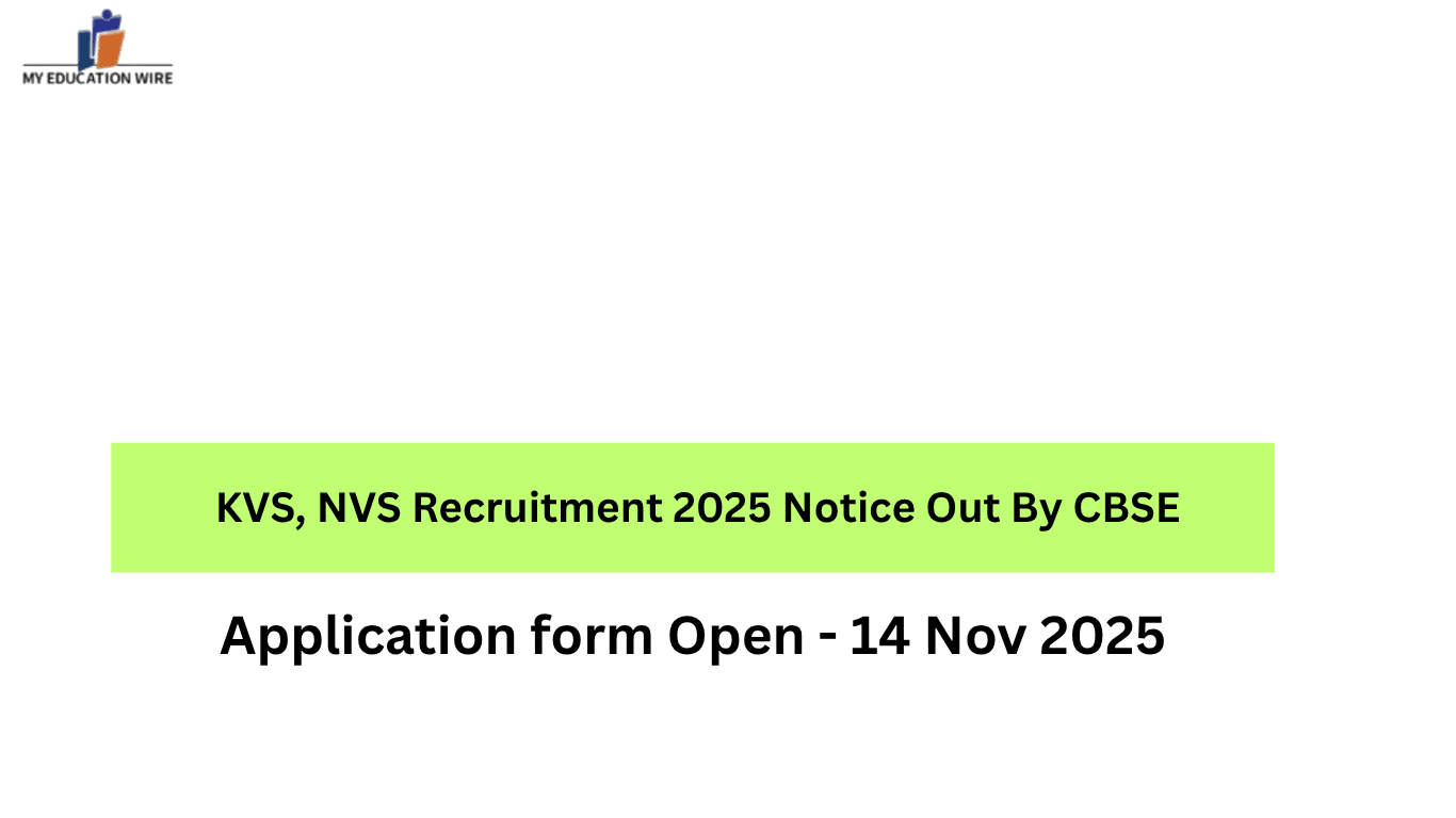 KVS NVS Recruitment 2025 Notice Out By CBSE